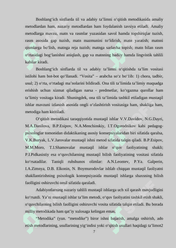 Ona tilini o'qitishda sinfdan va maktabdan tashqari ishlarni tashkil etish 7
