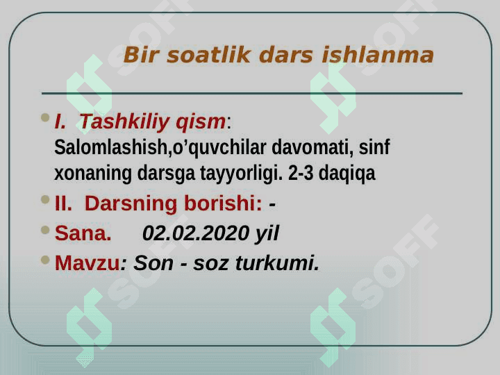 Son - so'z  turkumi 2