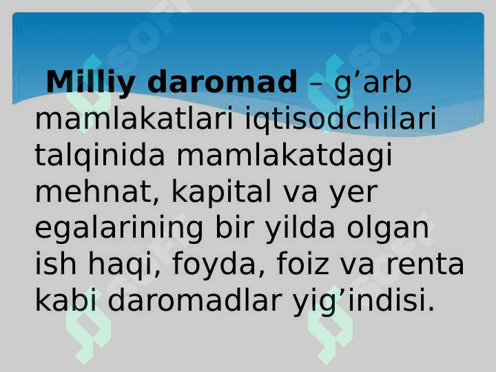 Milliy daromadlar statistikasi 6