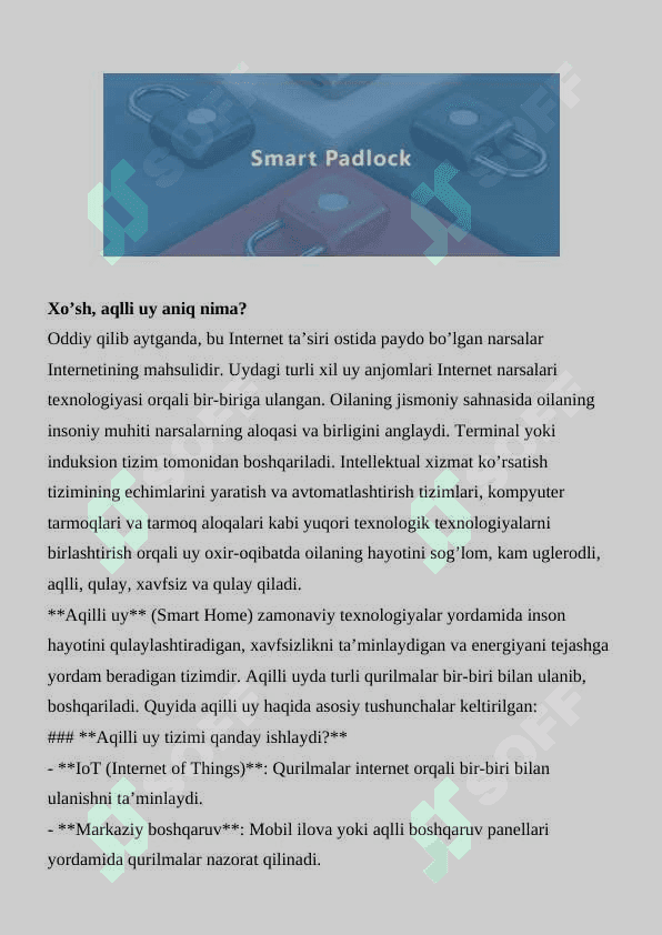 Smart home (Aqilli uy) 3