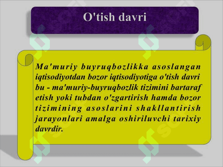 Bozor iqtisodiyotiga o'tish davri va uning O'zbekistondagi xususiyatlari 3