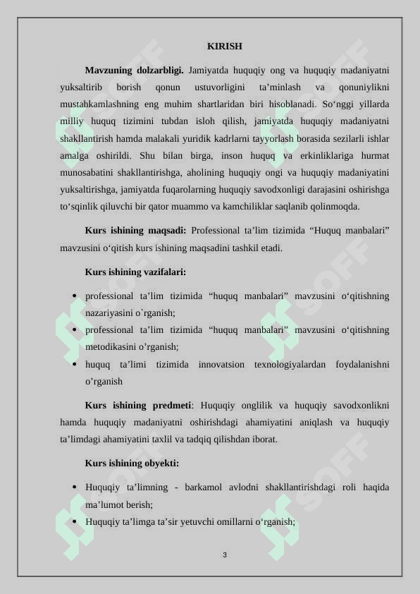 Professional ta’lim tizimida “huquq manbalari” mavzusini o’qitishning nazariy va amaliy masalalari 3