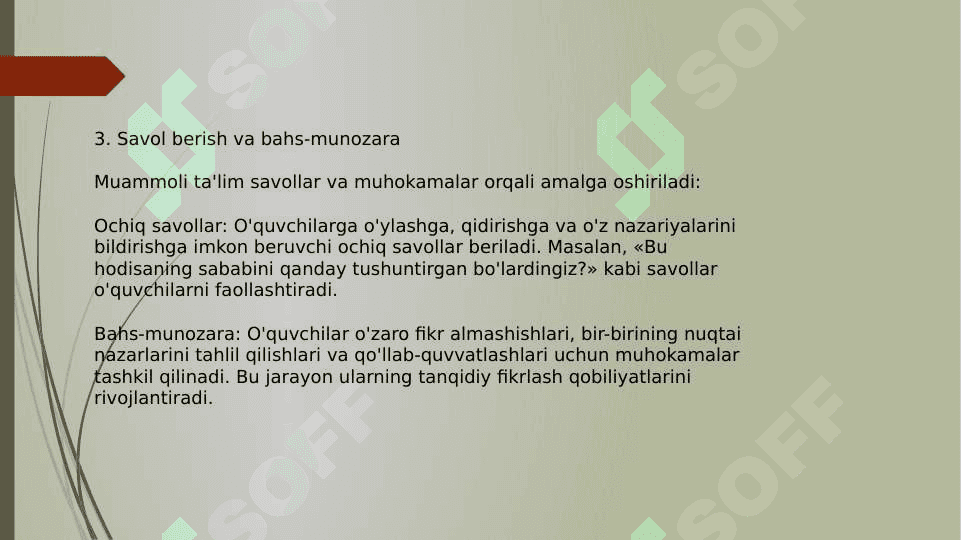 Muammoli ta’limni tashkil etish shart sharoitlari 7