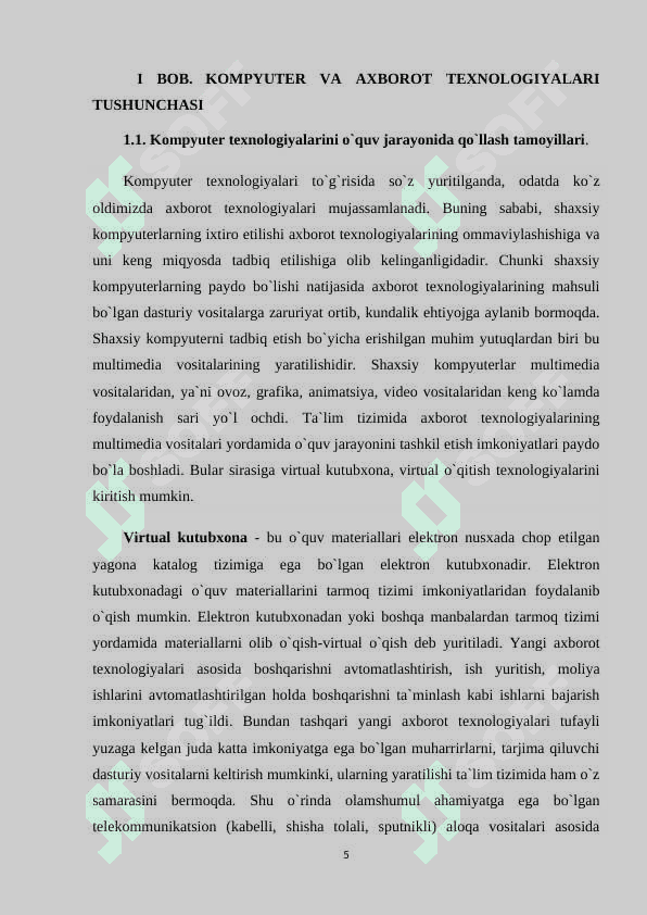 SAVOD O’RGATISH DARSLARIDA AHBOROT TEXNALOGIYALARIDAN FOYDALANISH 5