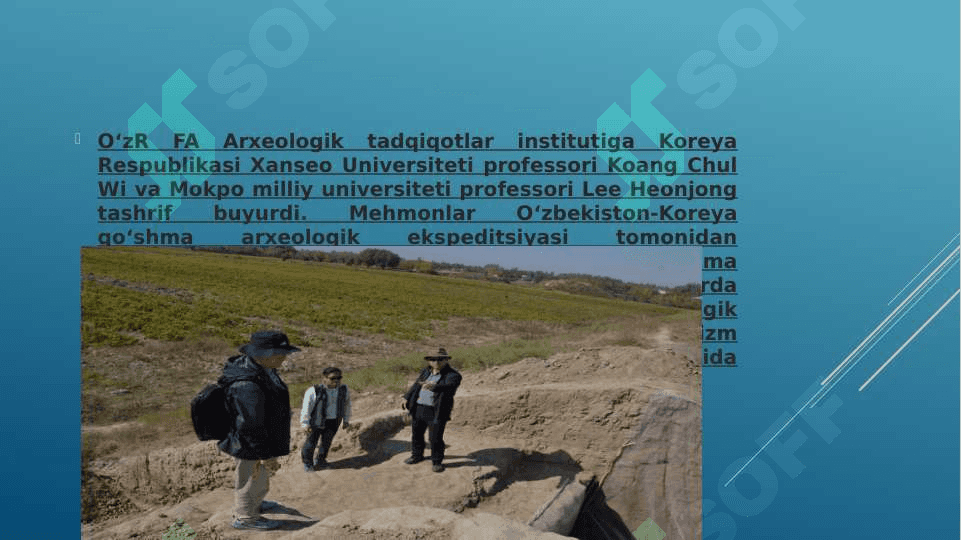 O’zbekiston hududida olib borilgan zamonaviy arxeologik tadqiqotlar 4