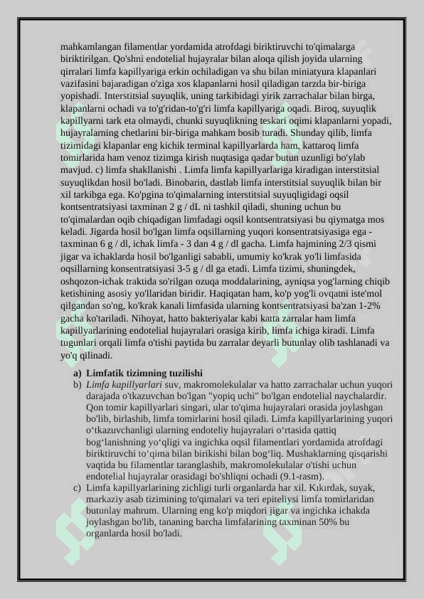 Linfa tizimi fizialogiyasi 3