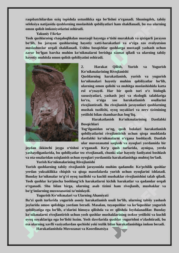 Qushlarning individual -rivojlanish xususiyatlari (2) 3