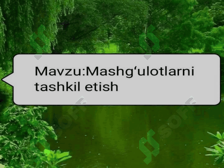 mashg'ulotlarni tashkil etish 2