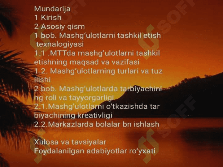mashg'ulotlarni tashkil etish 3