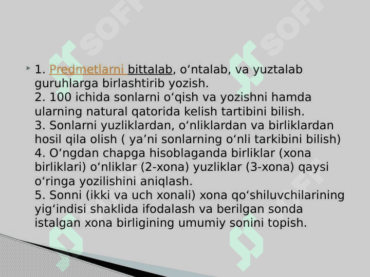 100 ichida raqamlashni o`rganish metodikasi 4