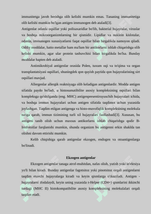 ANTIGENLAR, ANTITANALAR, LIMFOID (IMMUN)  TIZIMI. 2