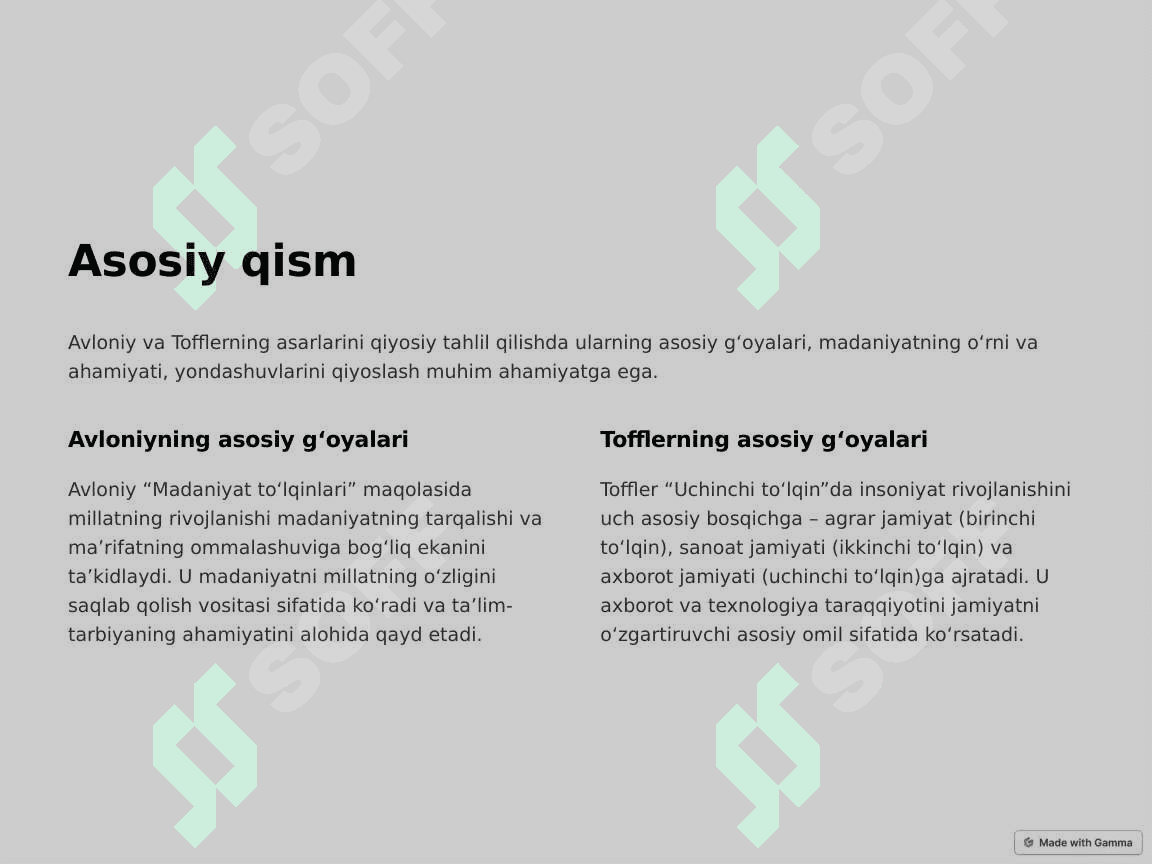 Avloniyning “Madaniyat to‘lqinlari” maqolasi va E. Tofflerning “Uchinchi to‘lqin” asarining qiyosiy tahlili 3