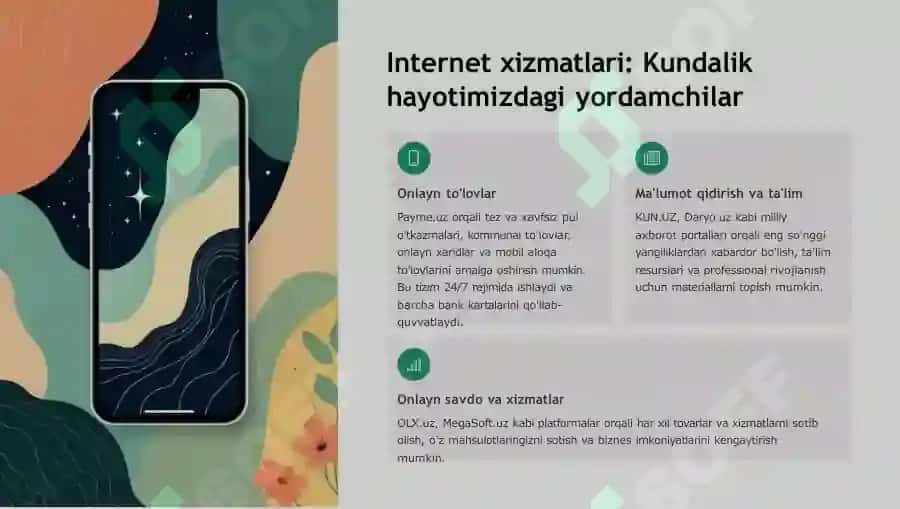 Internet va uning xizmatlari. Bulutli hisoblash texnologiyalari 3