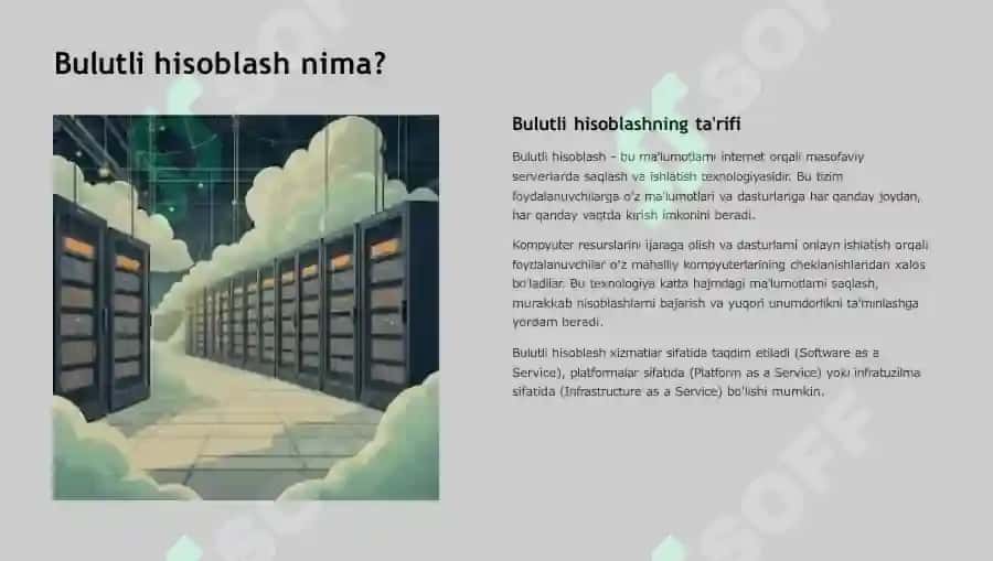 Internet va uning xizmatlari. Bulutli hisoblash texnologiyalari 4