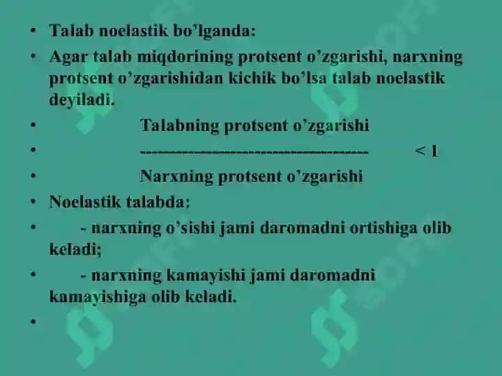 Talab va taklif elastikligi 5