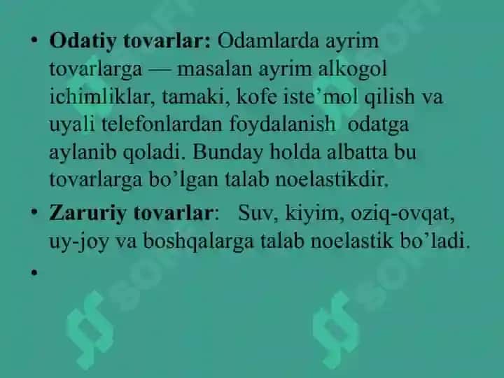 Talab va taklif elastikligi 8