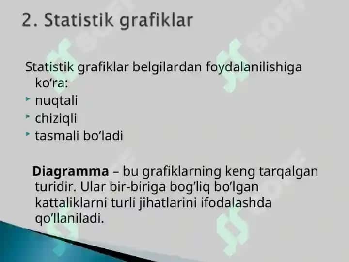 Statistik ma'lumotlarni jadval va grafiklarda tasvirlash 8