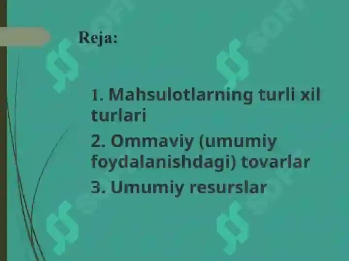 Ijtimoiy ne'matlar va umumiy resurslar 2
