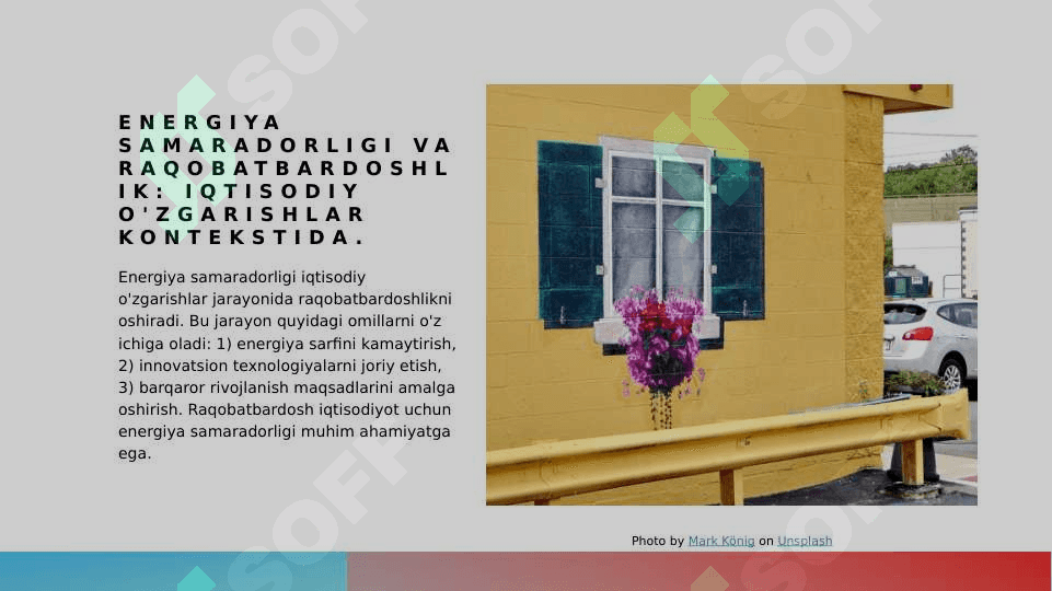 “Mamlakat iqtisodiyotining energiya samaradorligini oshirish yo‘nalishlari. 4
