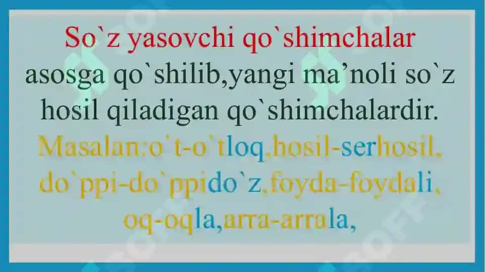 Affiksial morfemalarning tuzilishiga ko‘ra turlari sodda va murakkab affikslar. 4