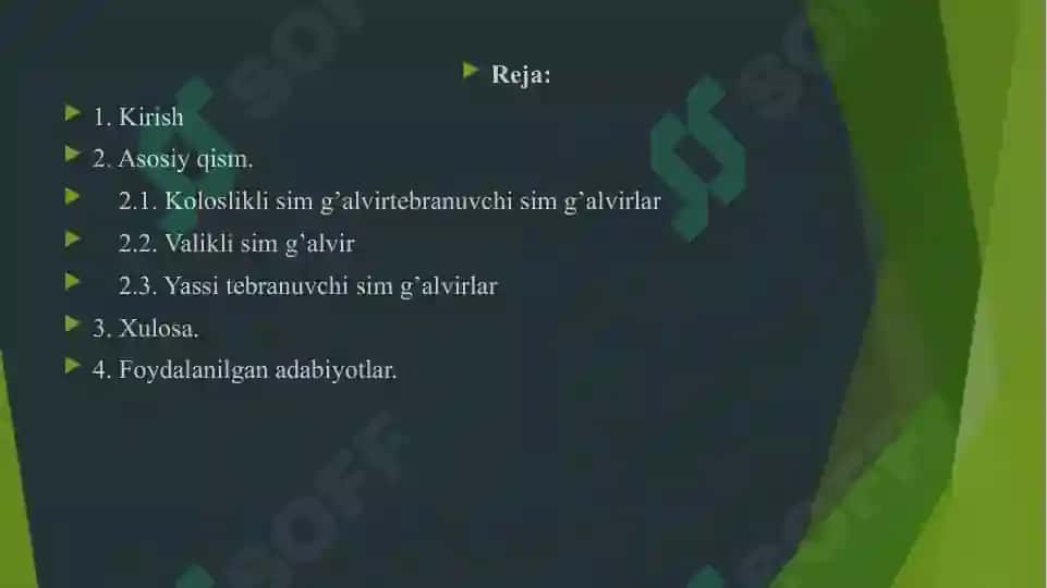Tebranuvchisim g’alvirlar 2