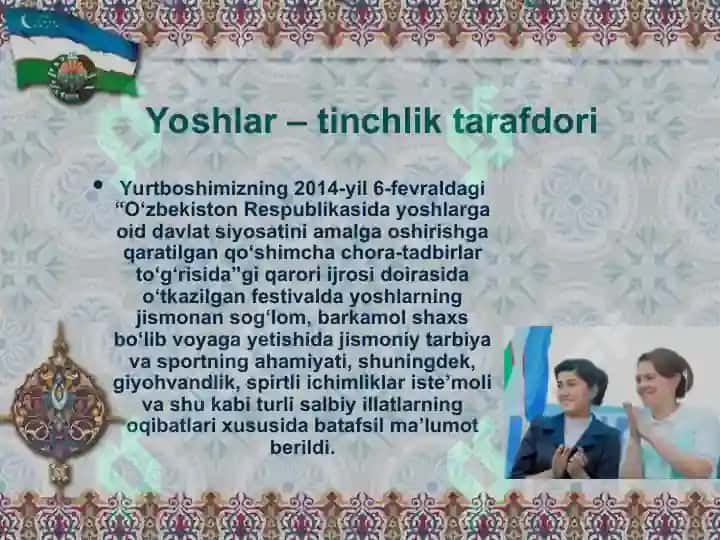 O'zbekistonning markaziy osiyoda tinchlik va barqarorlik taminlashdagi oʻrni 3