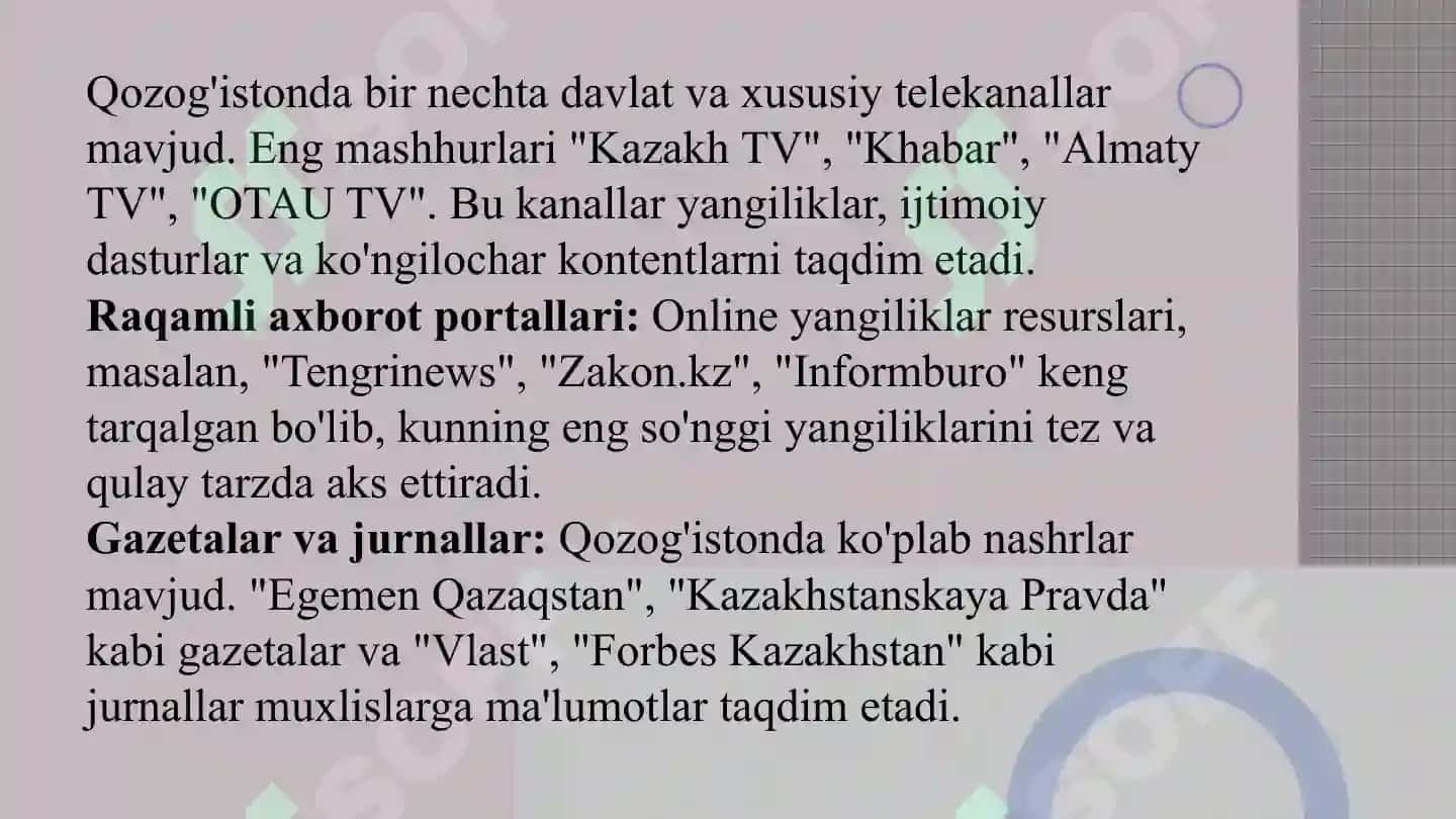 Qozog'istonning Ommaviy Axborot Vositalari 2