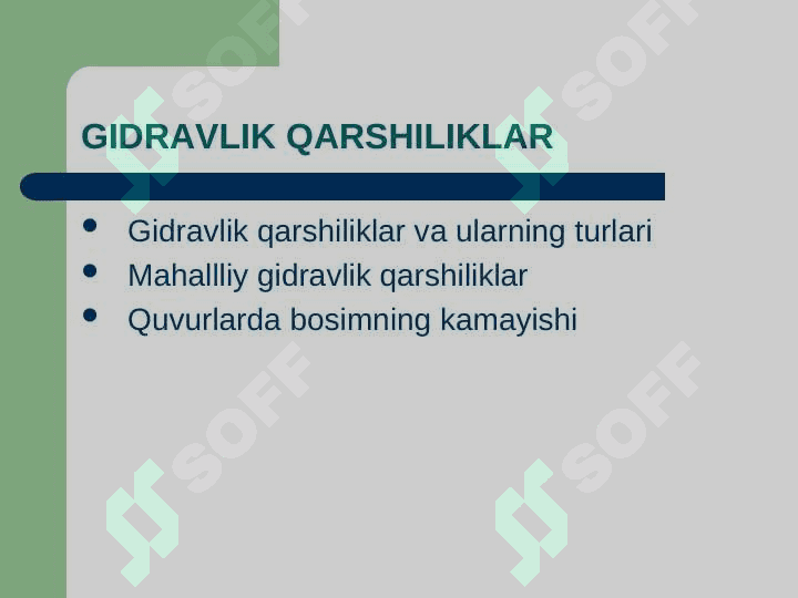 GIDRAVLIK QARSHILIKLAR 2