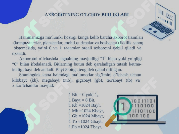 Аxborot  texnologiyalarining  asosiy tushunchalari 3