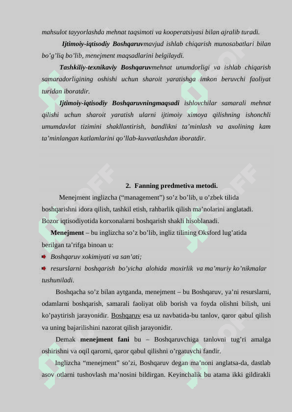 Qurilishda menejment fanining mohiyati 2