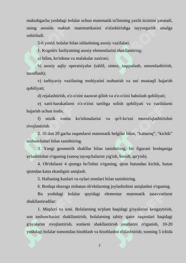 Maktabgacha yoshdagi bolalarni matematikaga o’rgatishning zamonaviy  metodlari 6