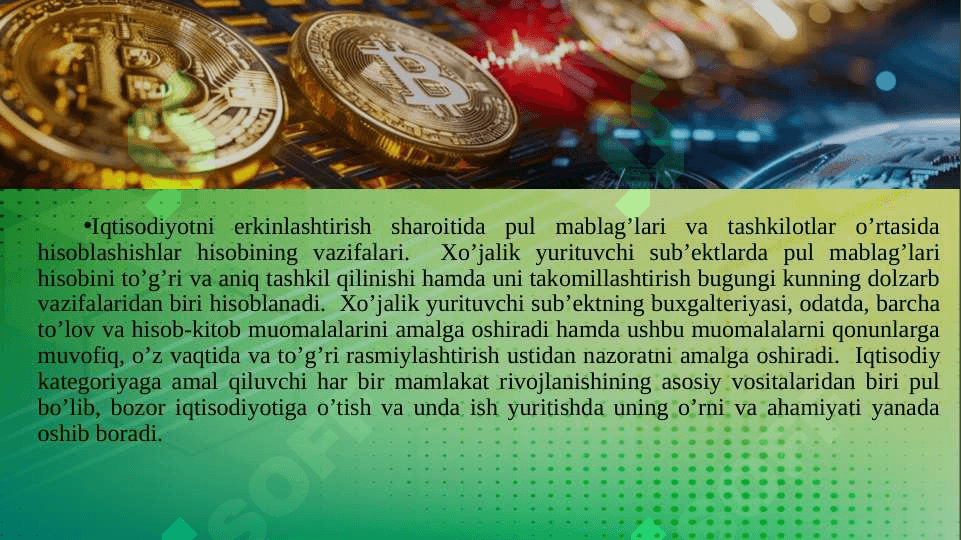 Kassa muomalalari hisobi, hisob-kitob, valyutava maxsus schotlardagi pul mablag‘larini hisobga olish 3