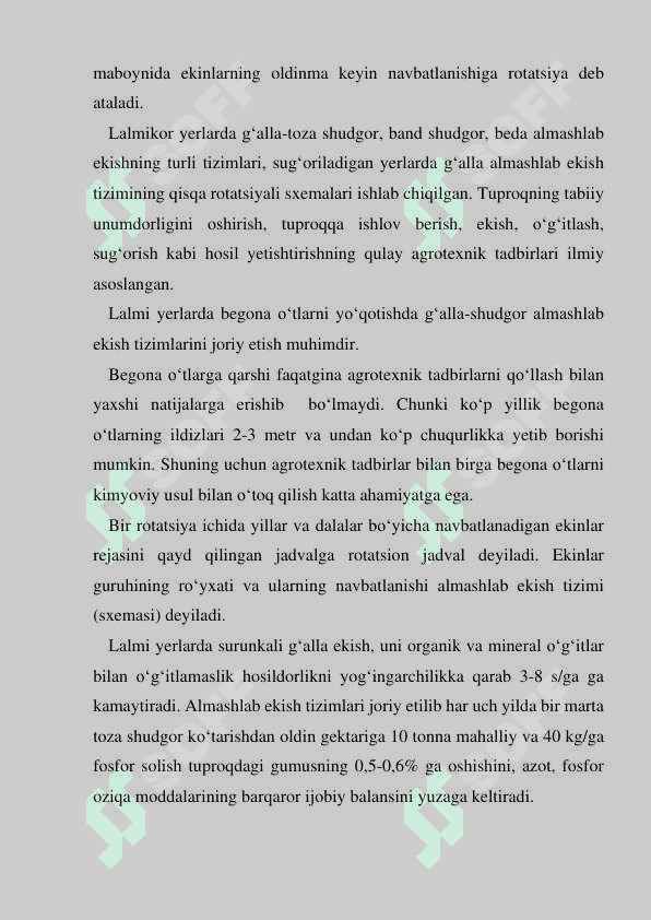 Lalmikor yerlarda bug'doy yetishtirish 5