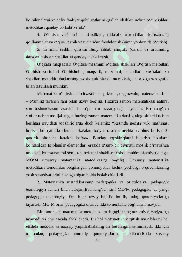 Boshlang'ich sinflarda matematika o'qitish vositalari va metodlari 6