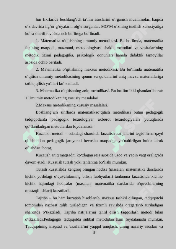Boshlang'ich sinflarda matematika o'qitish vositalari va metodlari 8