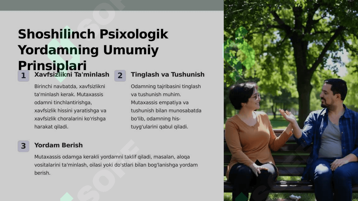 Favqulotda holatlarda shoshilinch psixologik yordam ko'rsatish prinsiplari 4