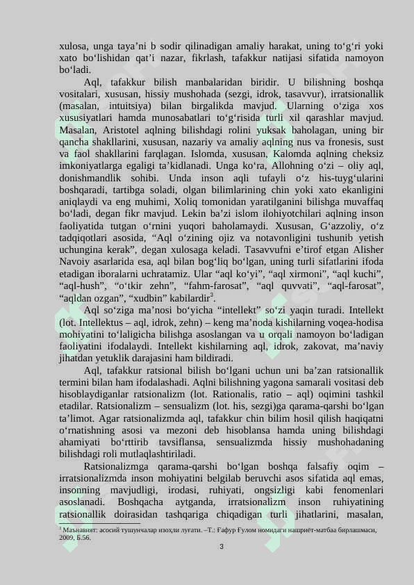 MANTIQ ILMINING PREDMETI VA AHAMIYATI TAFAKKUR – MANTIQ ILMINING O‘RGANISH OBYEKTI. 3