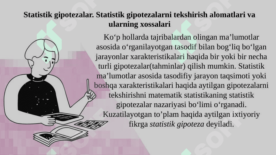 Statistik gipotezalar va ularning tasnifi 2