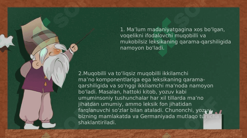 ZAMONAVIY TILSHUNOSLIKDA MUQOBILSIZ LEKSIKA TUSHUNCHALARI TALQINI 3
