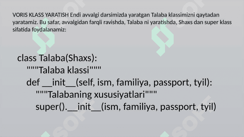 VORISLIK VA POLIMORFIZM 4