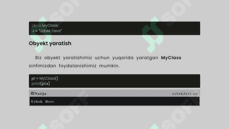 Python sinflari va obyektlari . Python Meros (Sinf/Class) 3