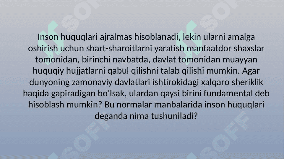 Xalqaro xuquqda inson xuquqlari 2