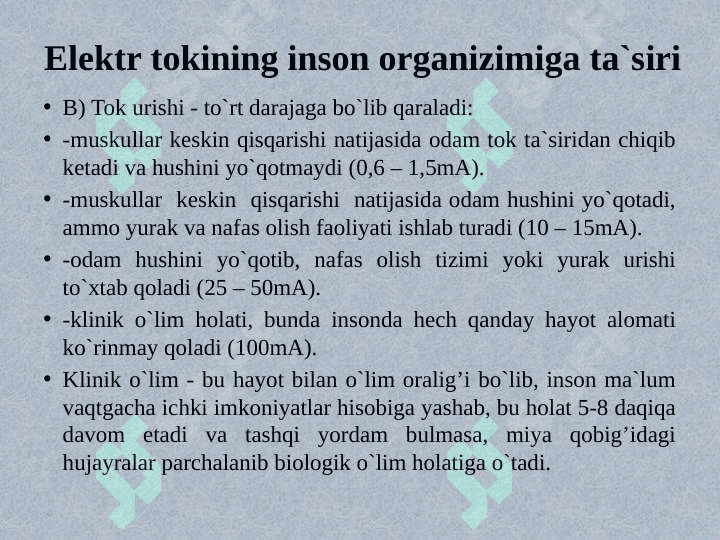 Ishlab chiqarishda elektr xavfsizligi asoslari 8