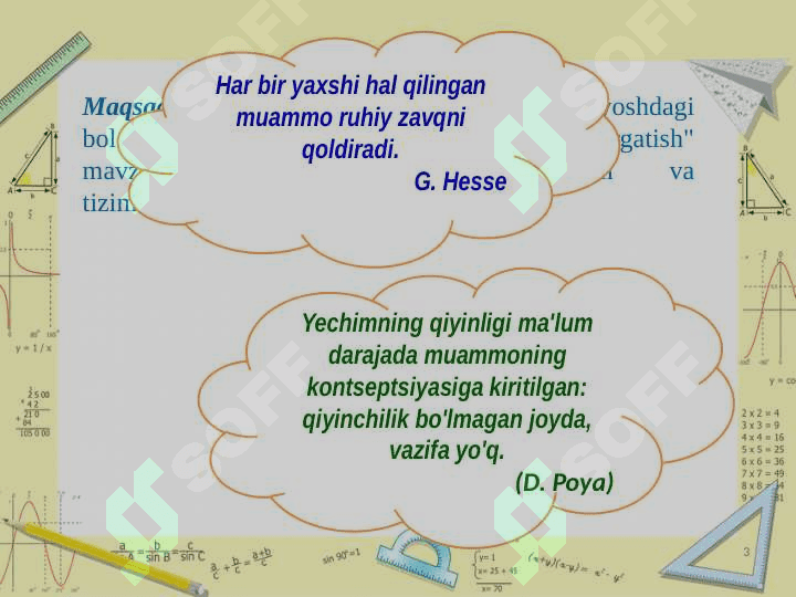 Arifmetik amallar bo'yicha mavzularni ko'rgazmali qurollar bilan ta'minlash 3