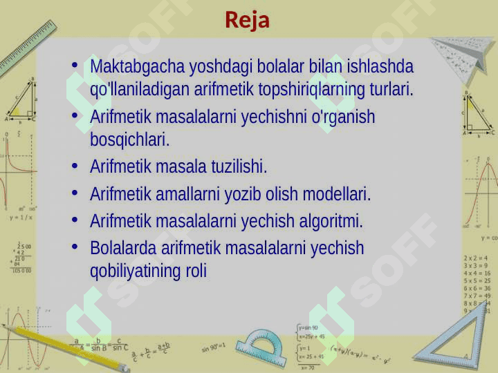 Arifmetik amallar bo'yicha mavzularni ko'rgazmali qurollar bilan ta'minlash 4