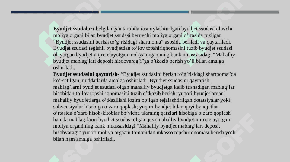 Byudjetlar munosabatlari hamda  qarzlar hisobi 2