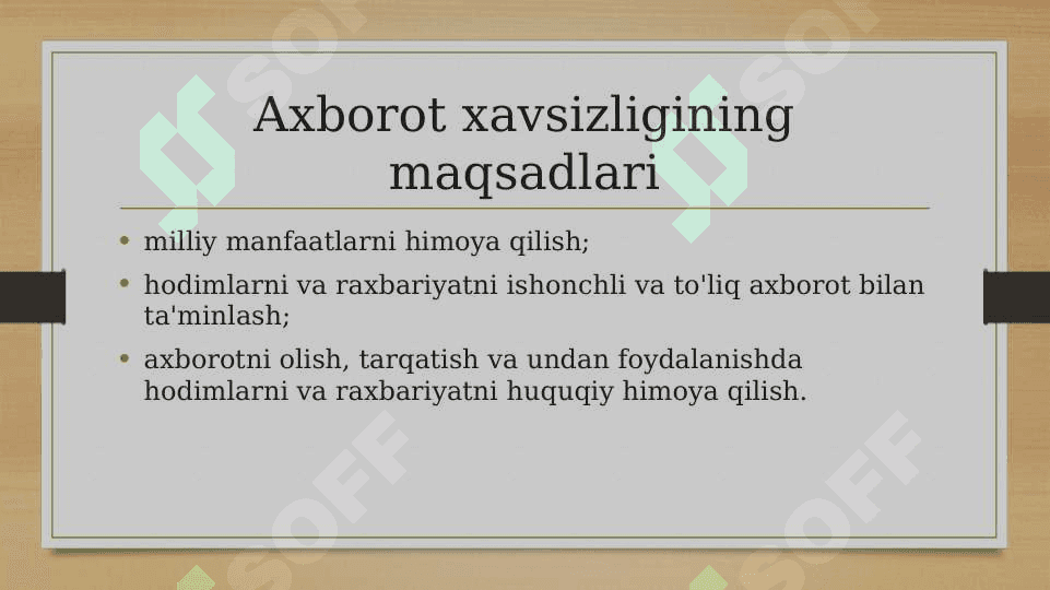 Axborot xavsizligini taminlash. 3