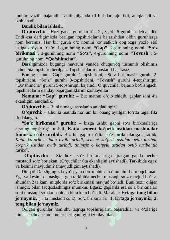 8 sinf ona tili Sintaksis haqida umumiy tushuncha dars ishlanma 4