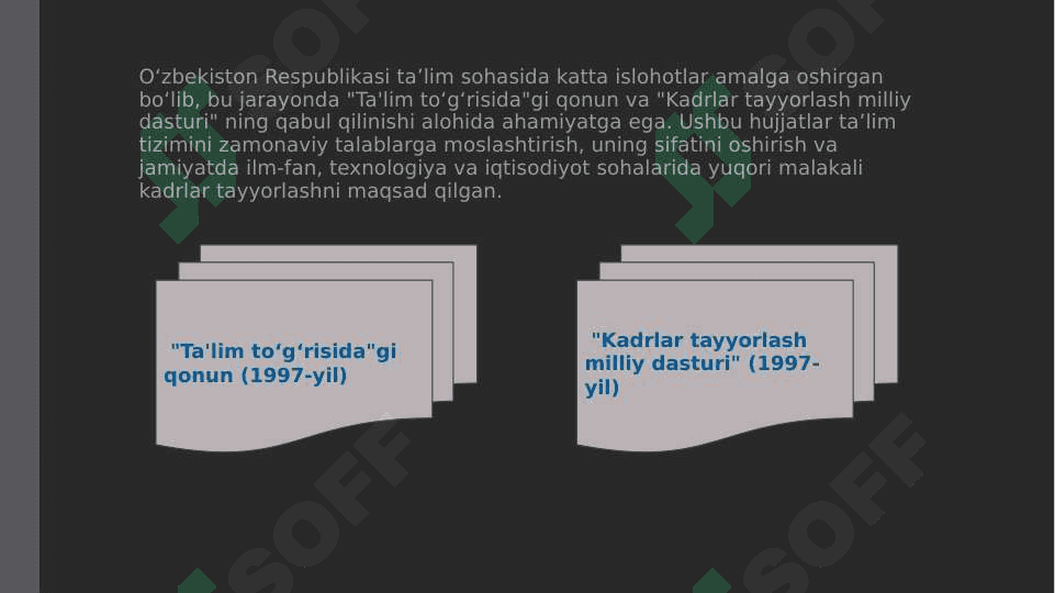 O’zbekiston Respublikasining ta’lim tizimidagi islohotlar 6