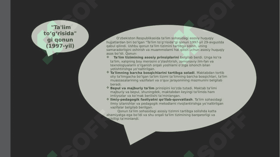 O’zbekiston Respublikasining ta’lim tizimidagi islohotlar 7